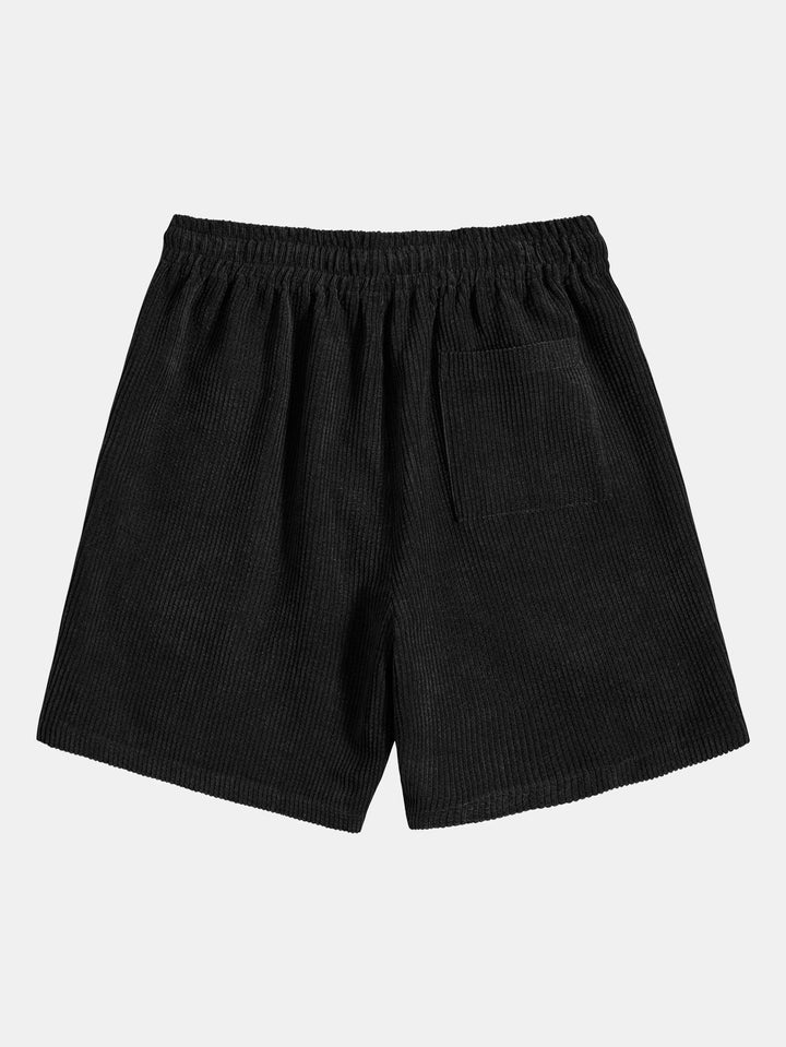 Corduroy Solid Plain Beach Shorts-Waves And Trunks