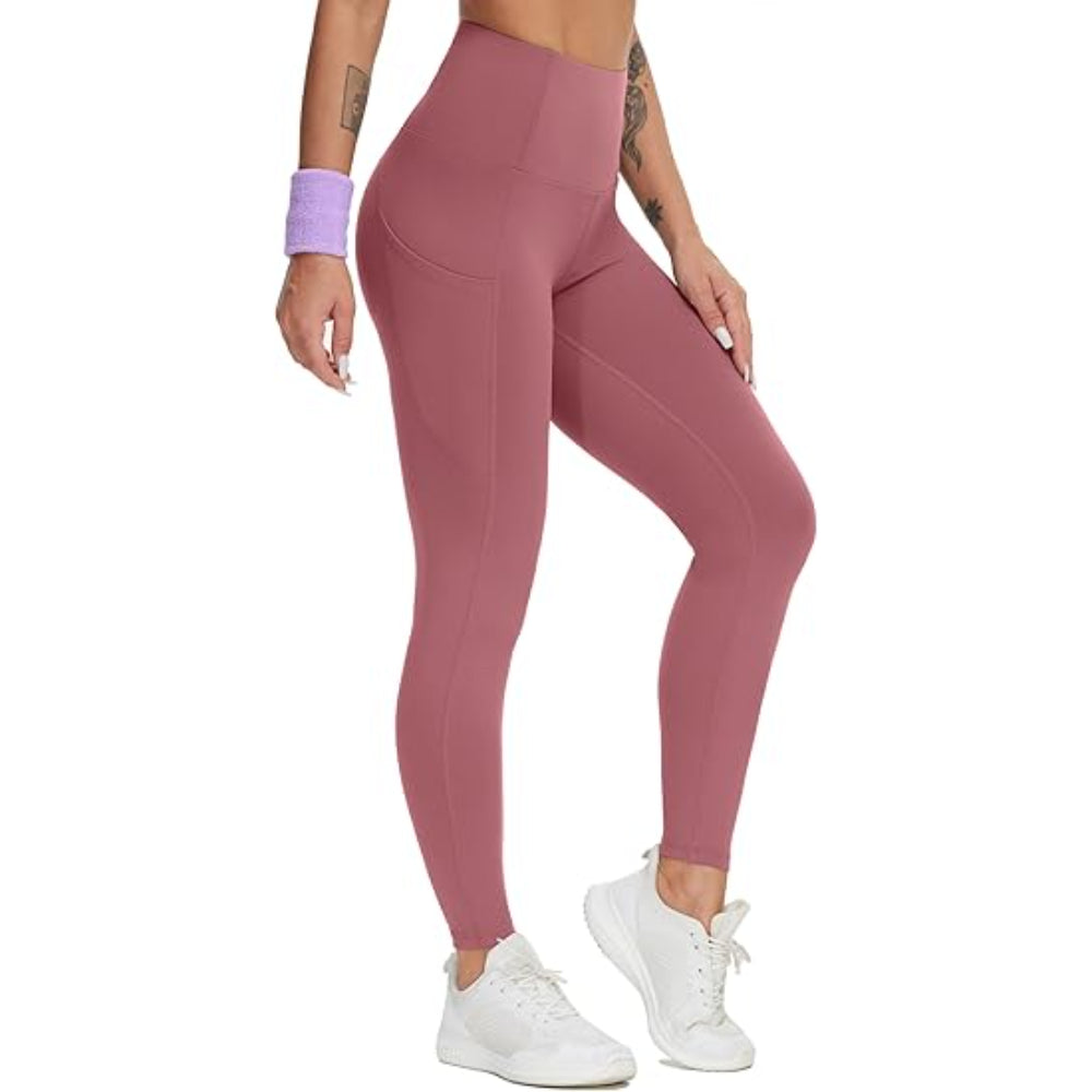 Flexible Activewear Leggings With Pockets For Exercise And Running-Waves And Trunks