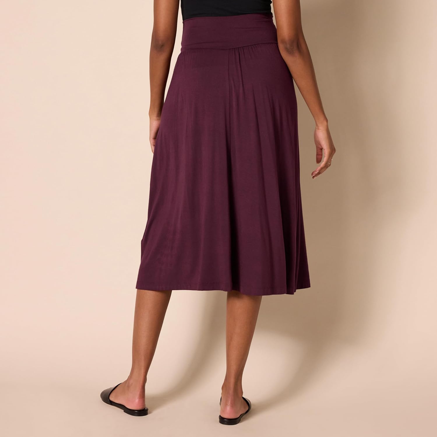 Jersey Pull On Midi Length Skirt For Women