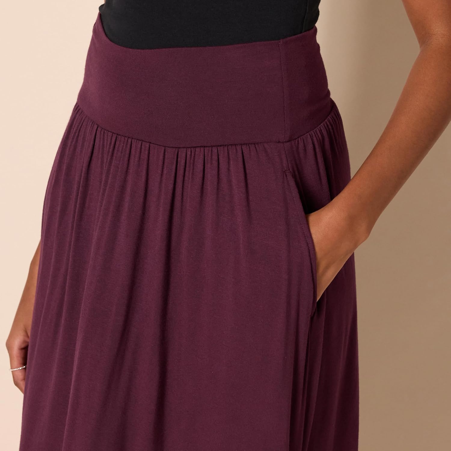 Jersey Pull On Midi Length Skirt For Women