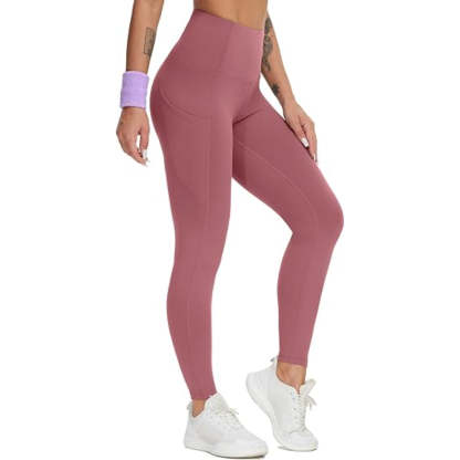 Flexible Activewear Leggings With Pockets For Exercise And Running-Waves And Trunks