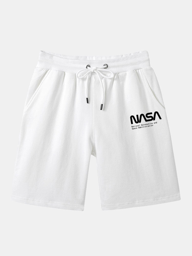 NASA Letter Printed Shorts-Waves And Trunks