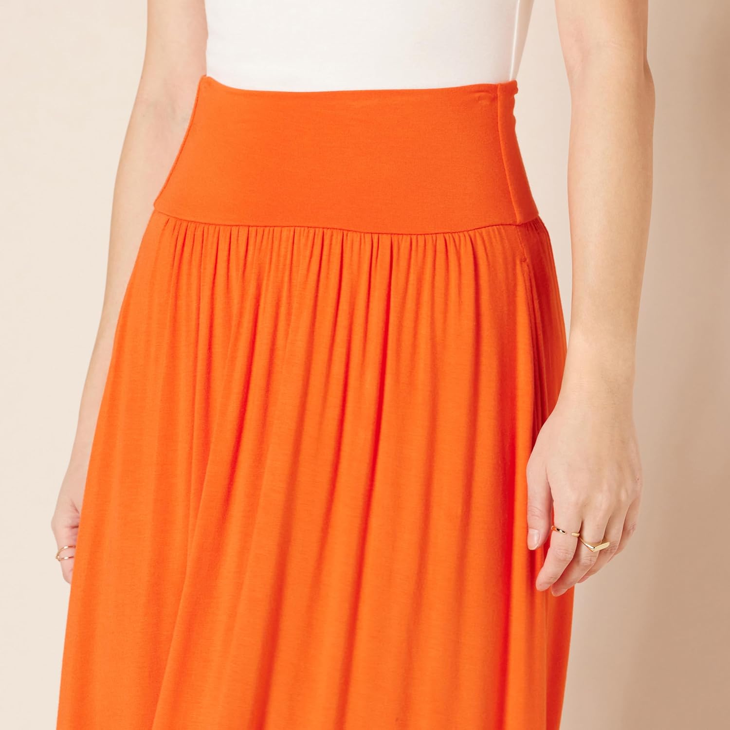 Jersey Pull On Midi Length Skirt For Women