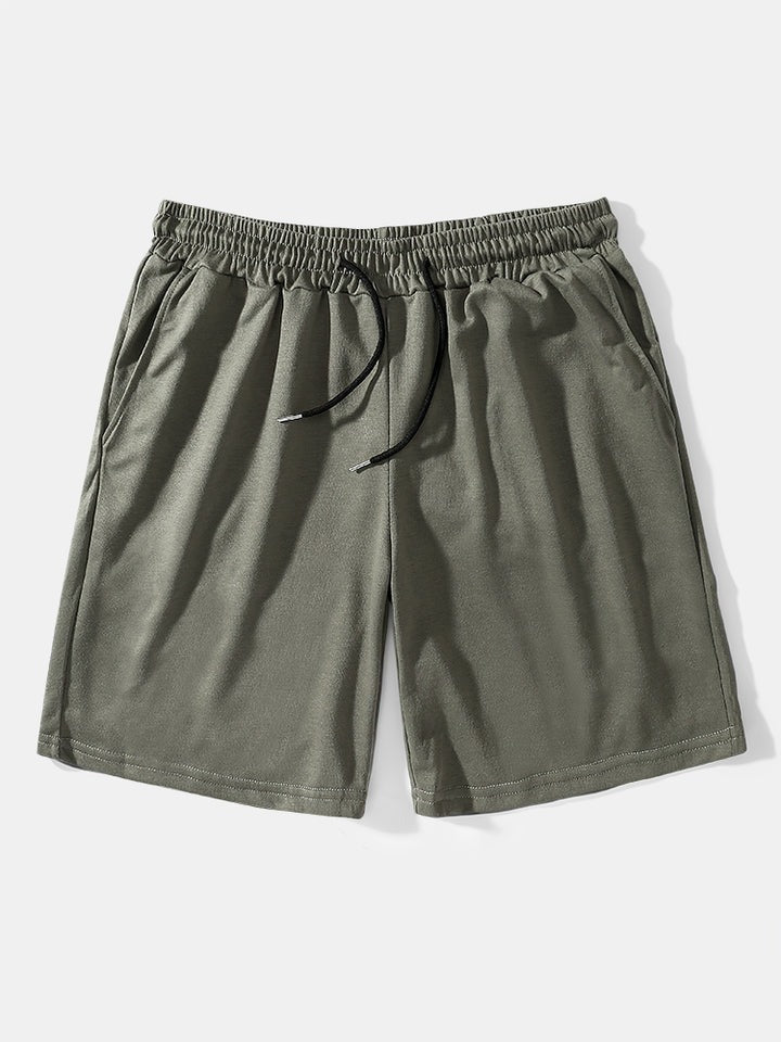 Mid Length Plain Beach Shorts-Waves And Trunks