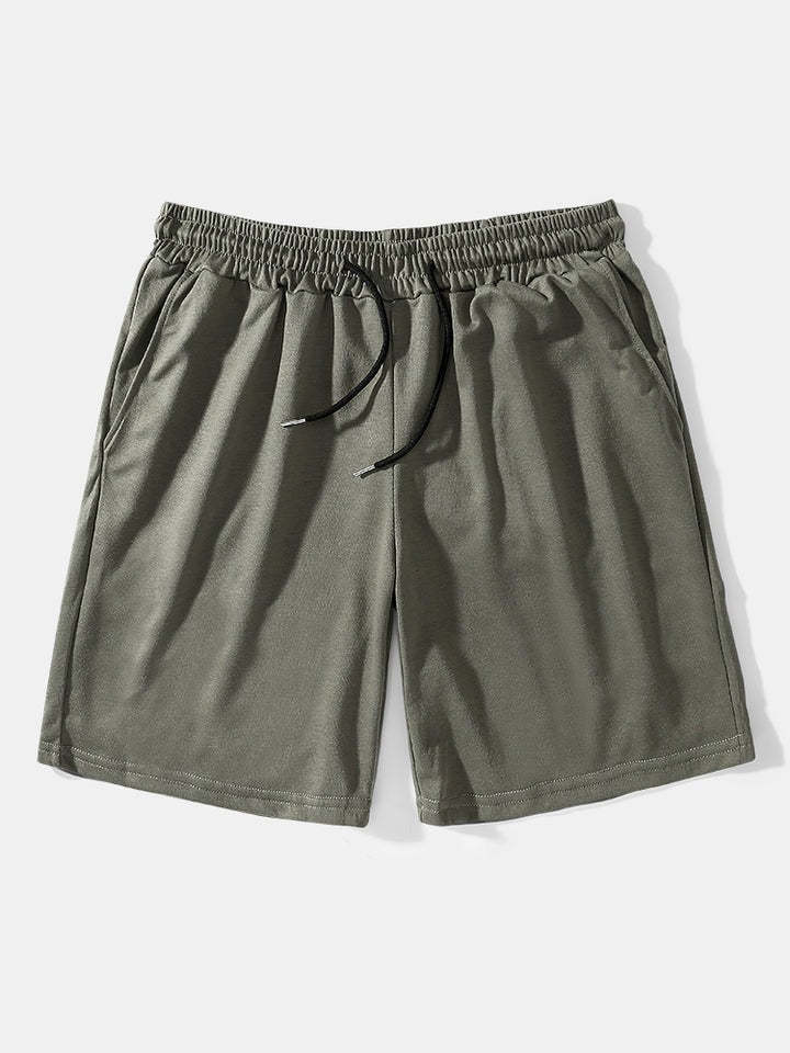 Mid Length Plain Beach Shorts-Waves And Trunks