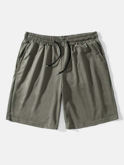 Mid Length Plain Beach Shorts-Waves And Trunks
