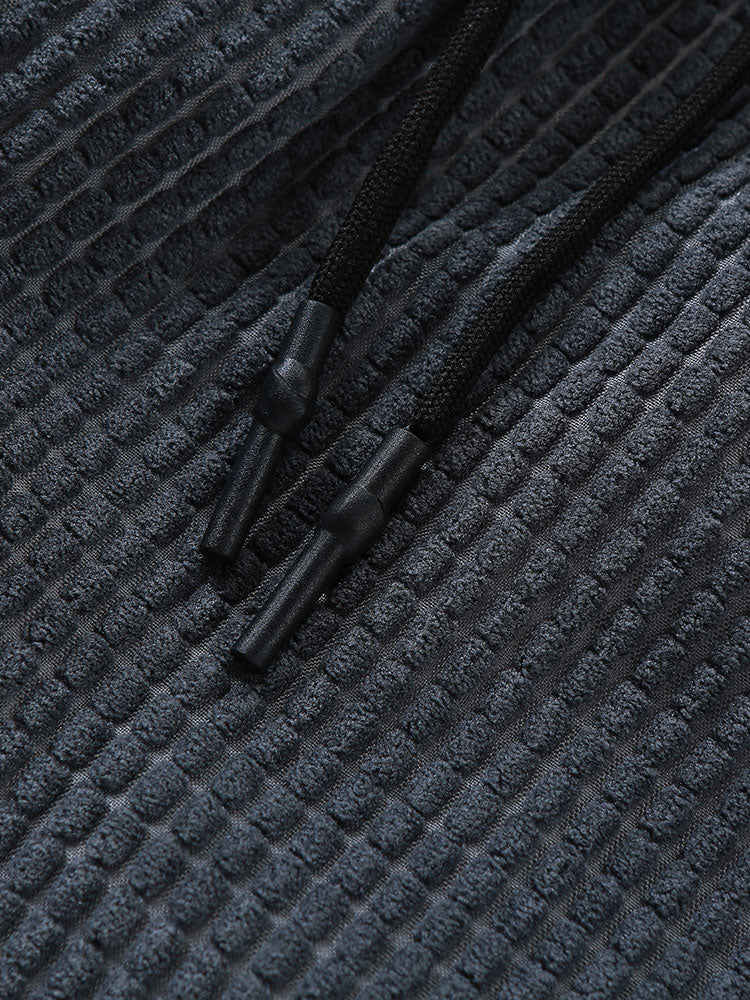 Casual Drawstring Corduroy Pants-Waves And Trunks