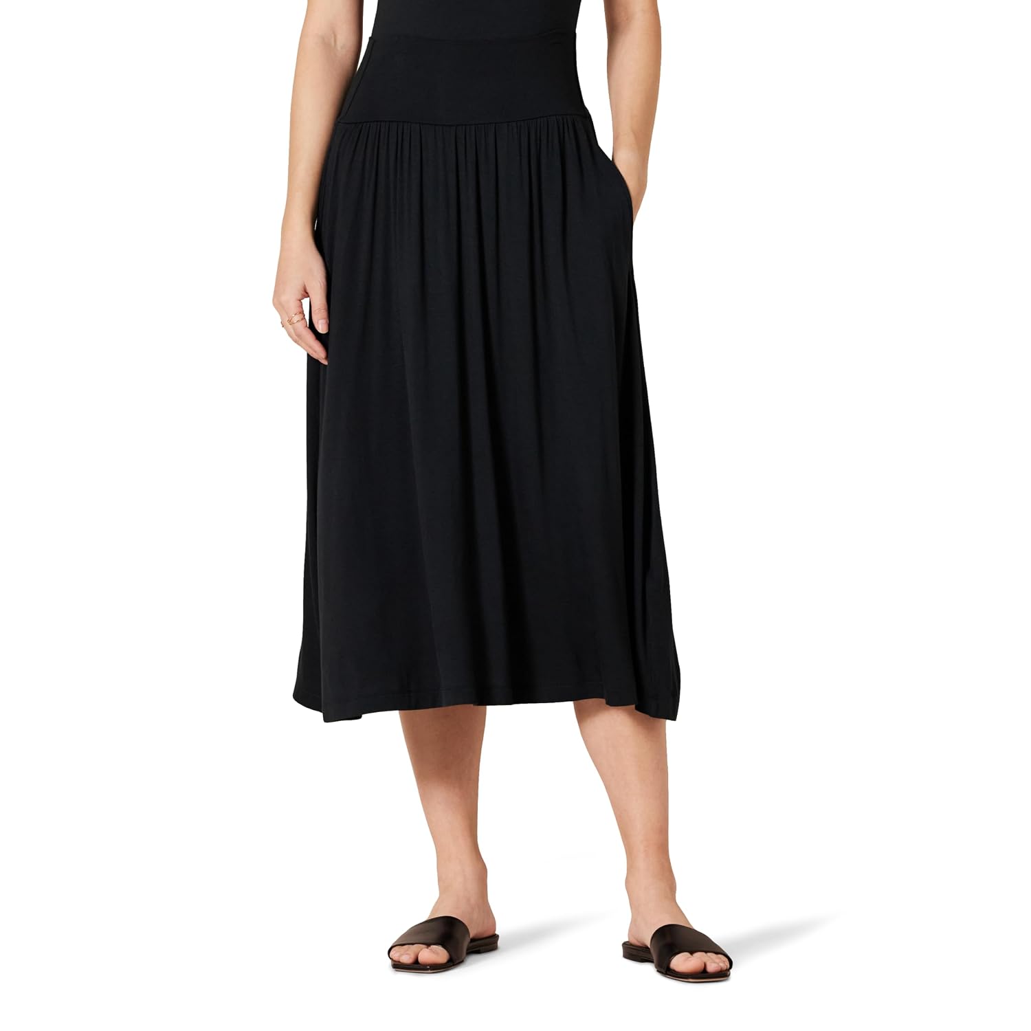 Jersey Pull On Midi Length Skirt For Women