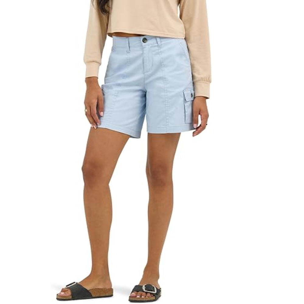 High Waist Ultra Lux Comfort Flex Stretchy Cargo Shorts For Women