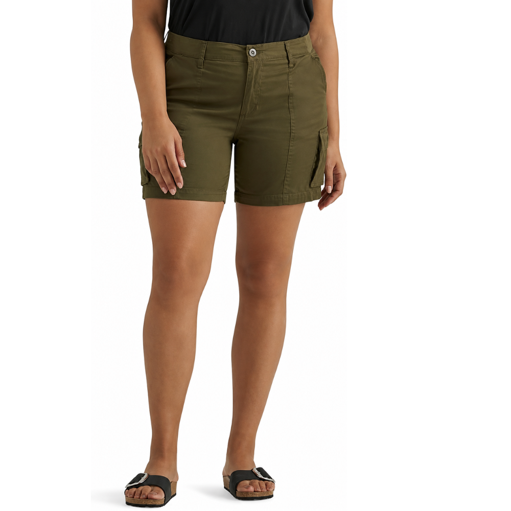 High Waist Ultra Lux Comfort Flex Stretchy Cargo Shorts For Women