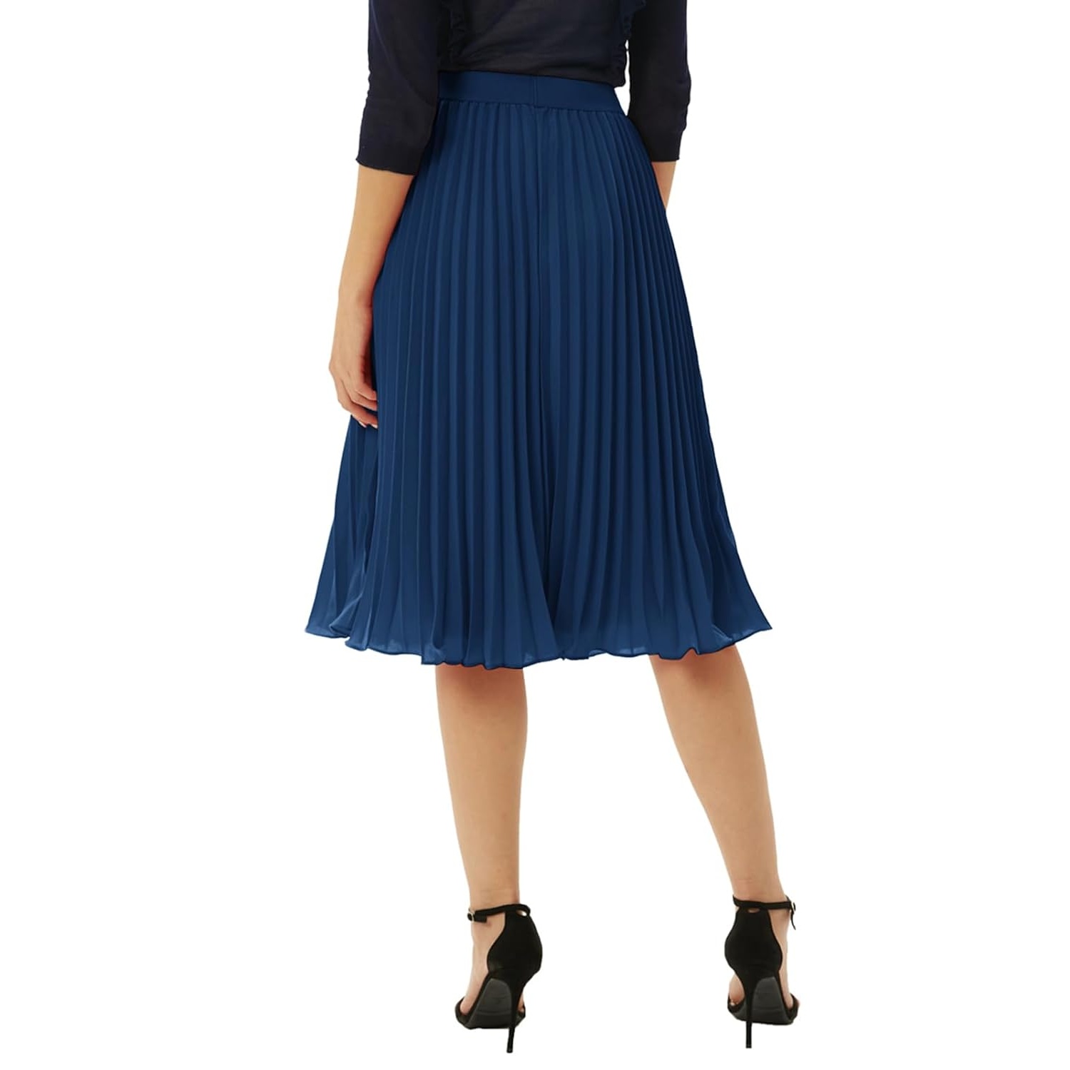 Pleated High Lengt Midi Skirt For Women