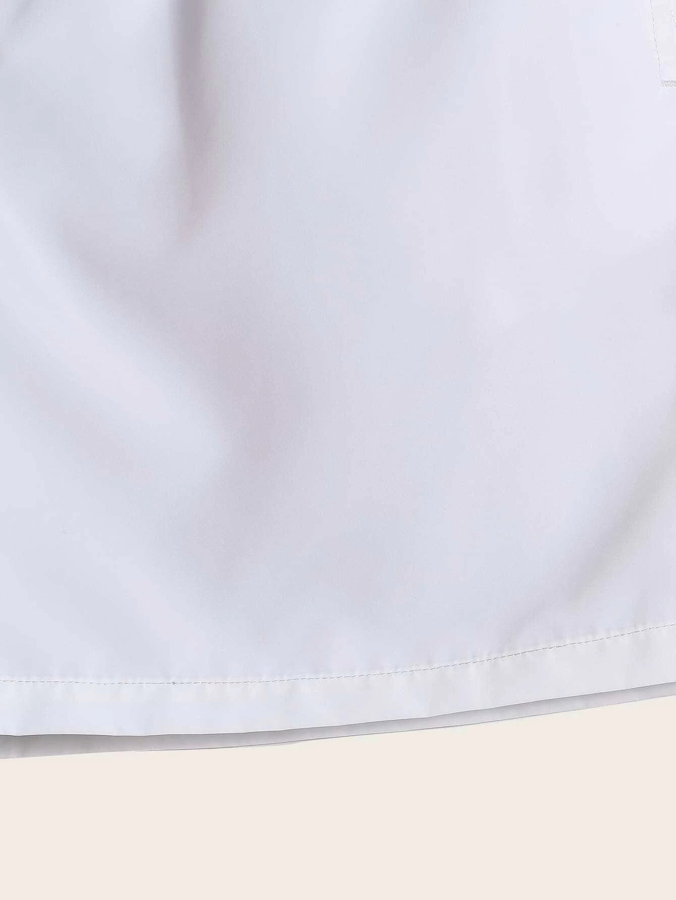 Plain Fabric Waist Swim Trunks-Waves And Trunks