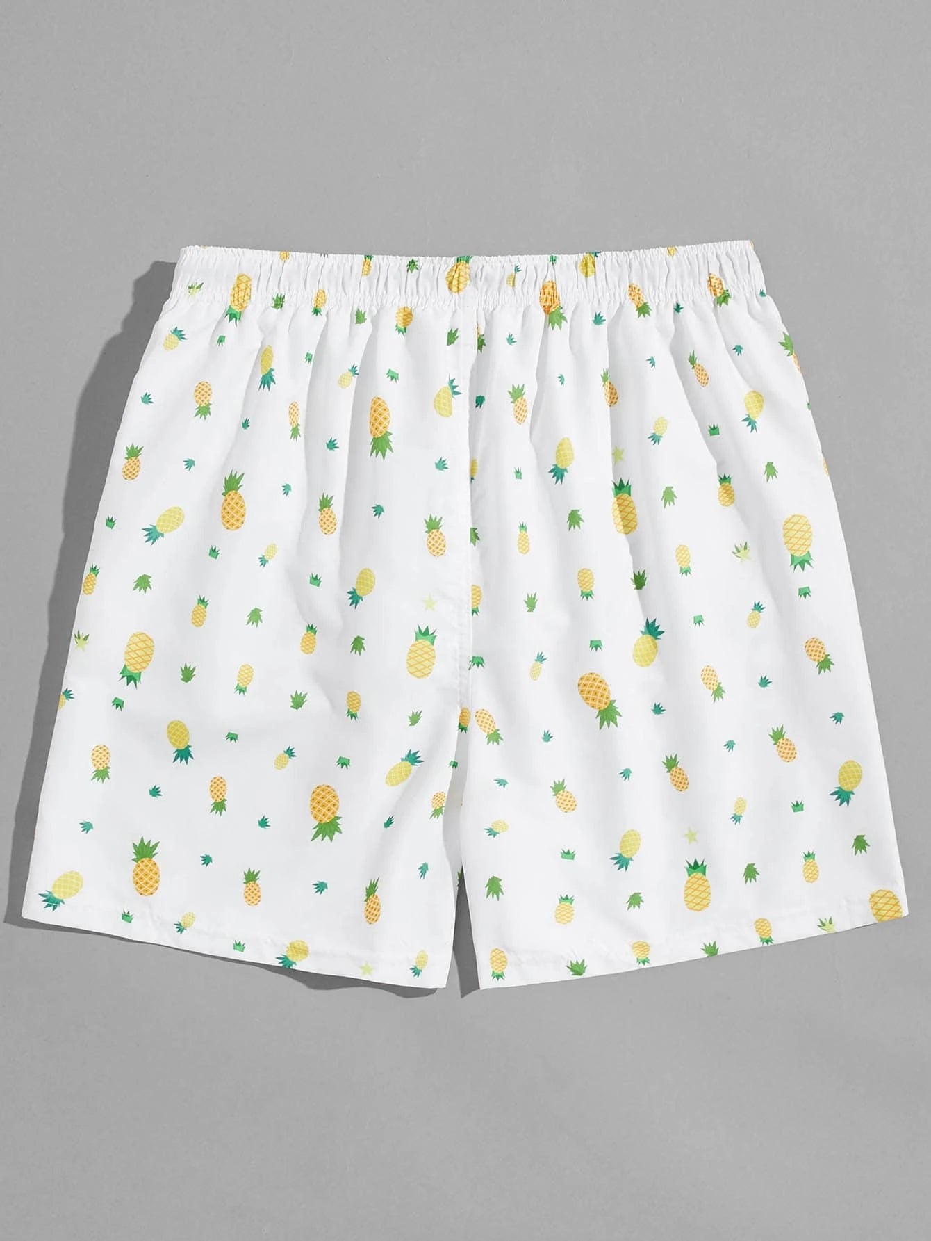 Allover Pineapple Print Beach Shorts-Waves And Trunks