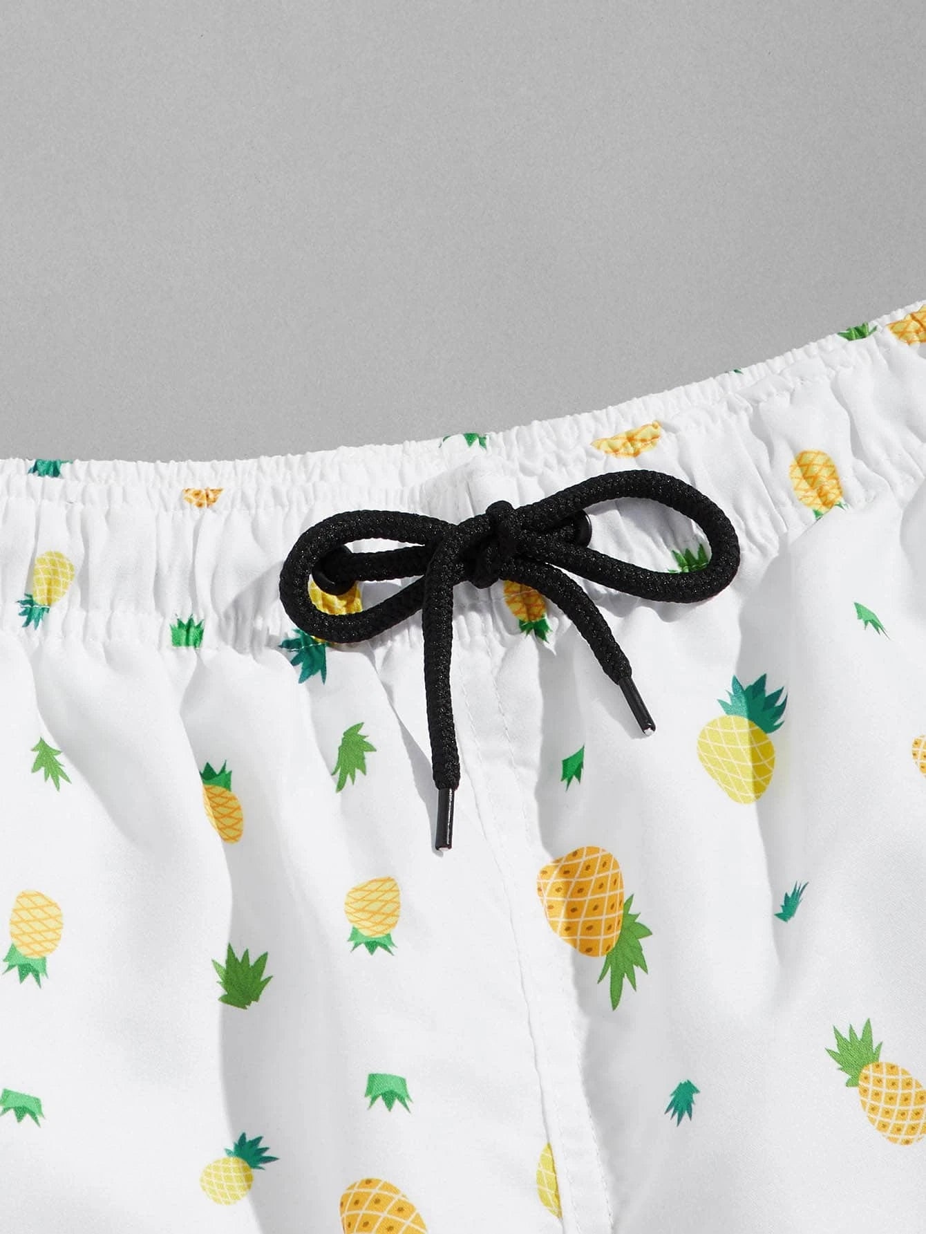 Allover Pineapple Print Beach Shorts-Waves And Trunks