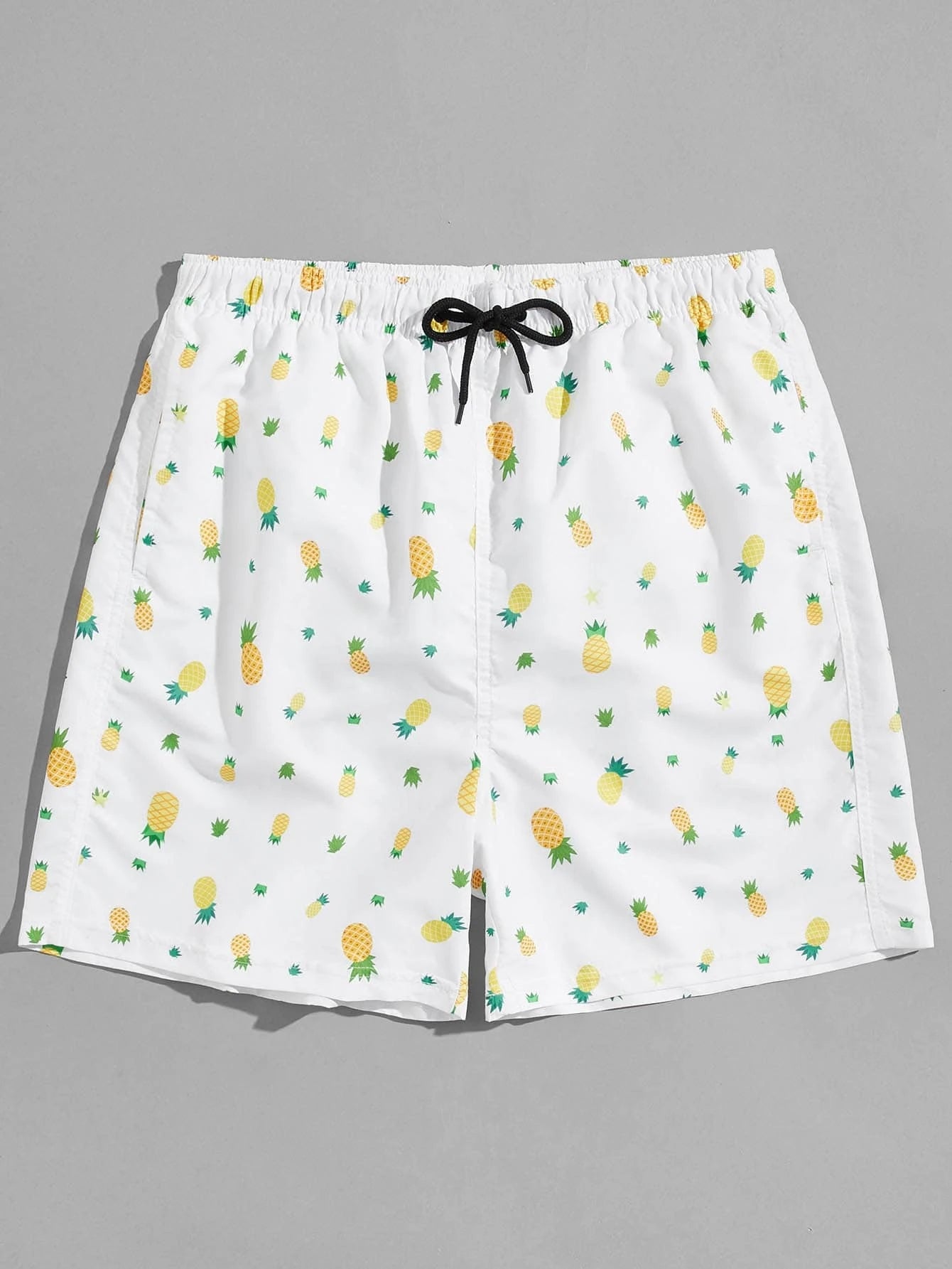 Allover Pineapple Print Beach Shorts-Waves And Trunks