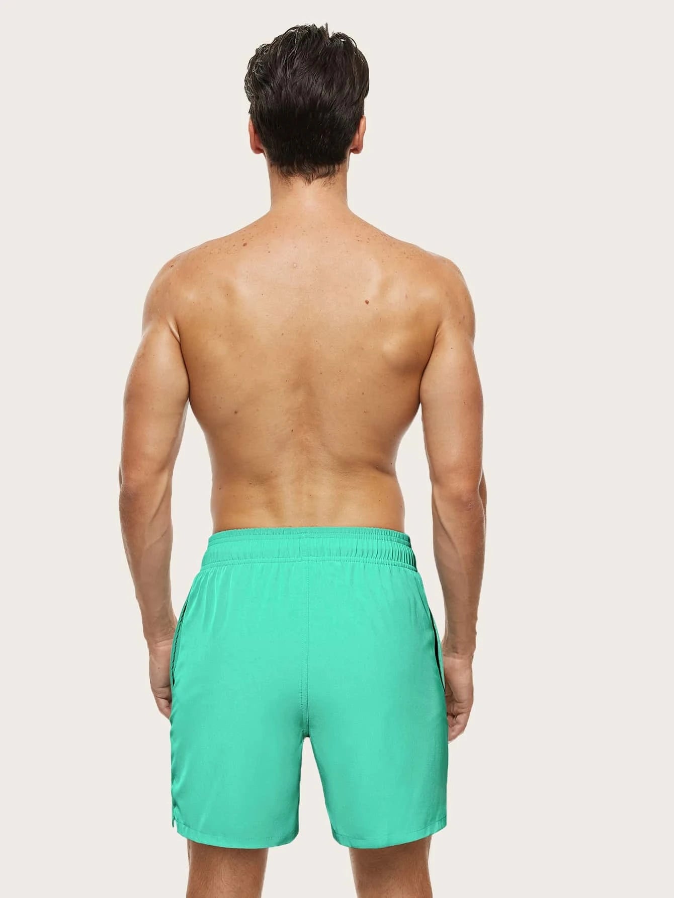 Drawstring Waist Swim Trunks-Waves And Trunks