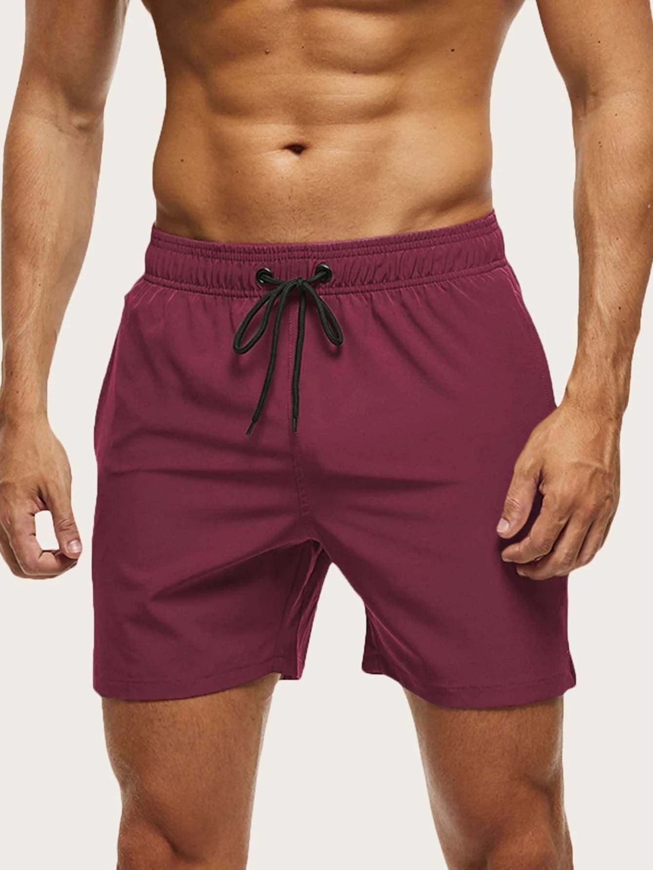 Drawstring Waist Swim Trunks-Waves And Trunks