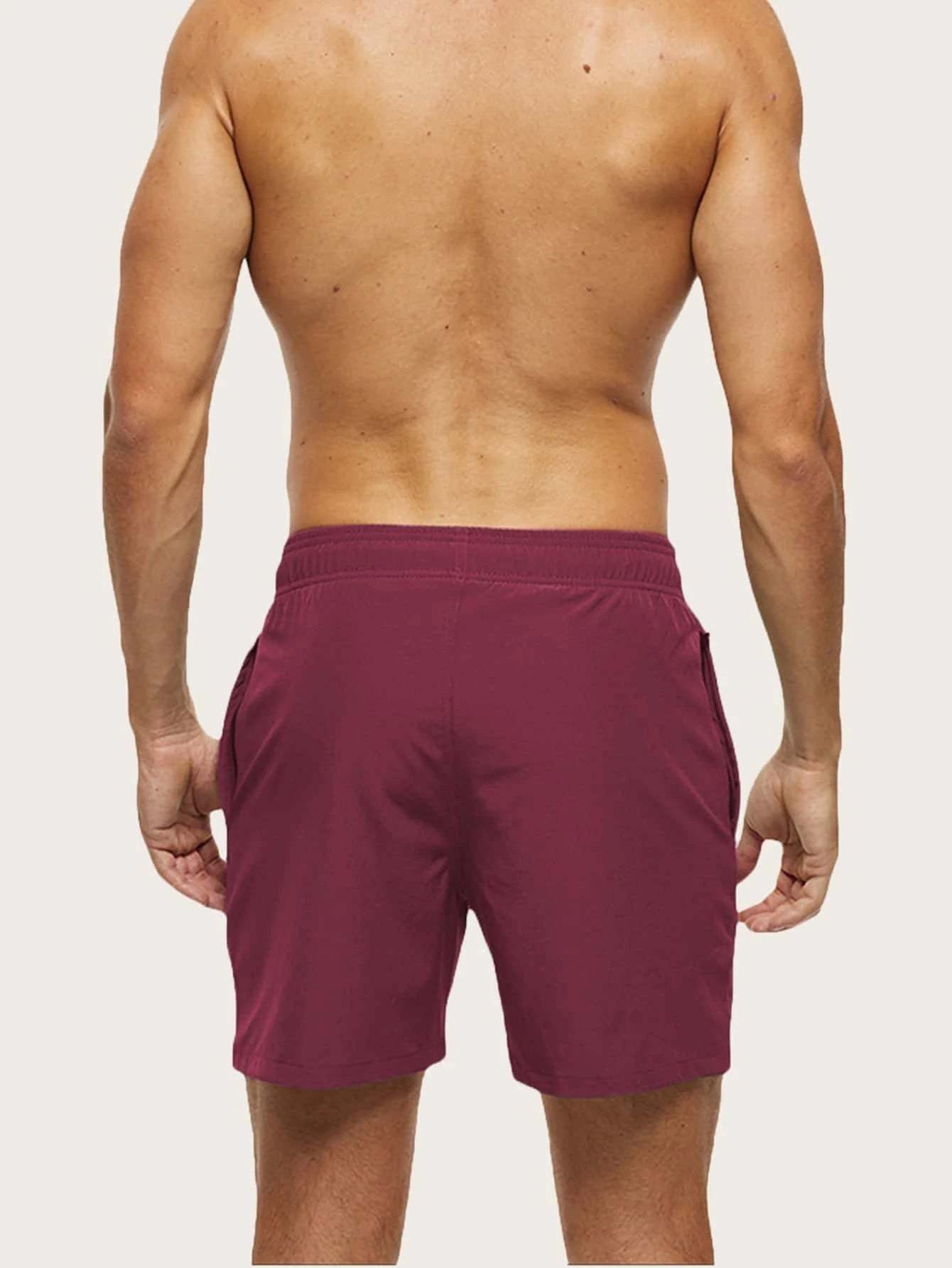 Drawstring Waist Swim Trunks-Waves And Trunks