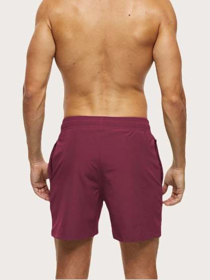 Drawstring Waist Swim Trunks-Waves And Trunks