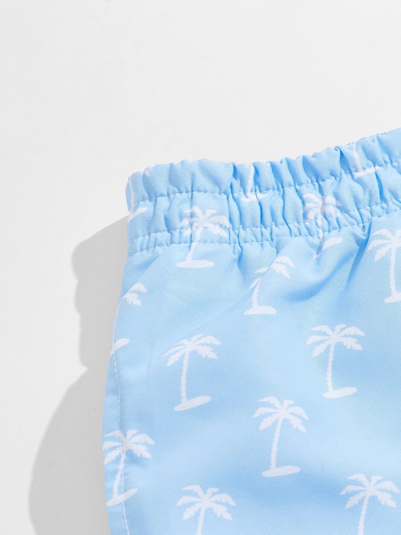 Coconut Tree Print Drawstring Beach Shorts-Waves And Trunks