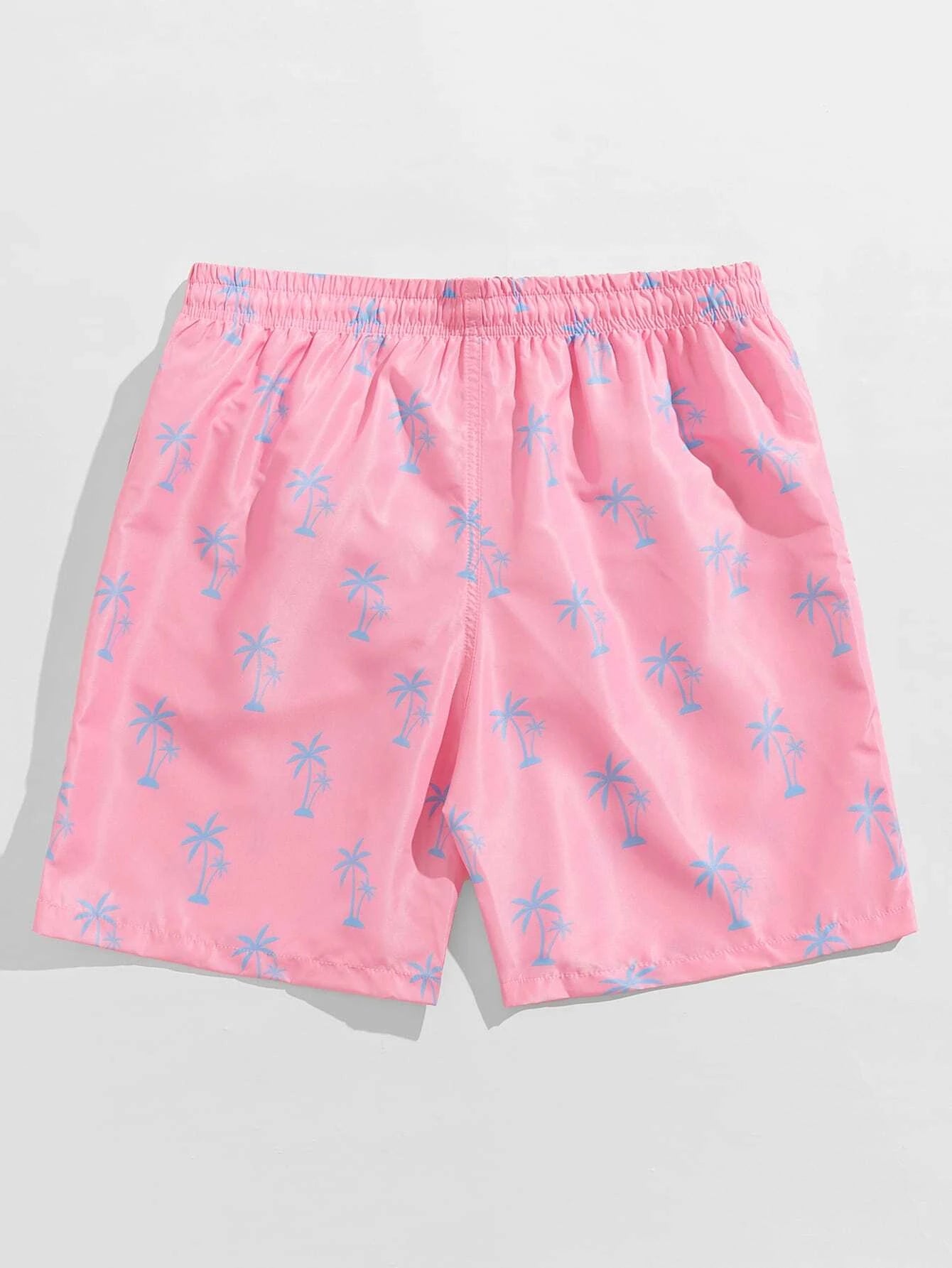 Vibrant Tropical Allover Print Drawstring Waist Swim Trunks-Waves And Trunks