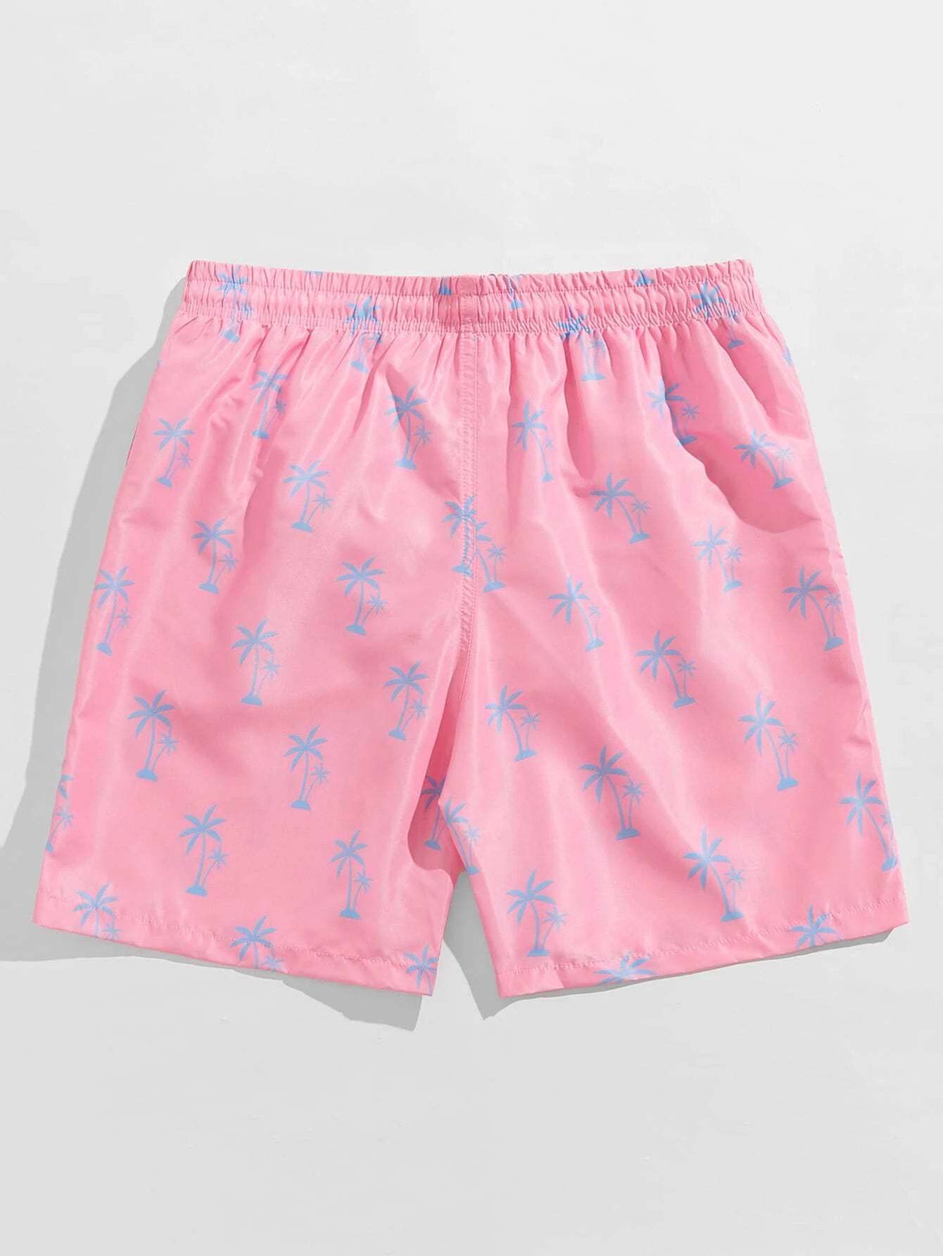 Vibrant Tropical Allover Print Drawstring Waist Swim Trunks-Waves And Trunks