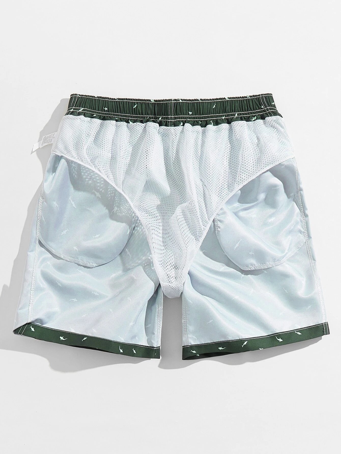 All Over Print Drawstring Waist Non Stretch Swim Trunks-Waves And Trunks