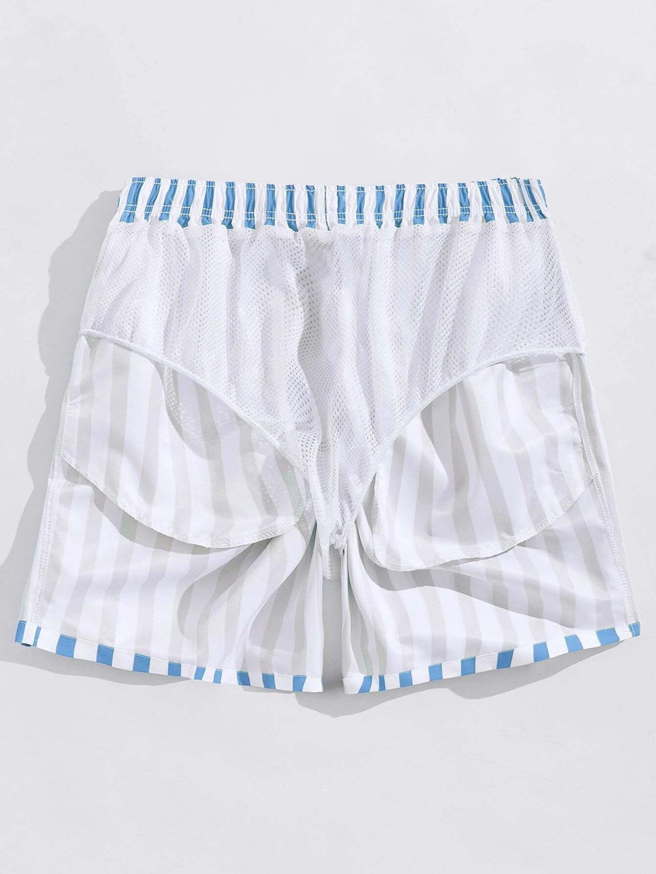 Summer Stripes Print Swim Shorts-Waves And Trunks