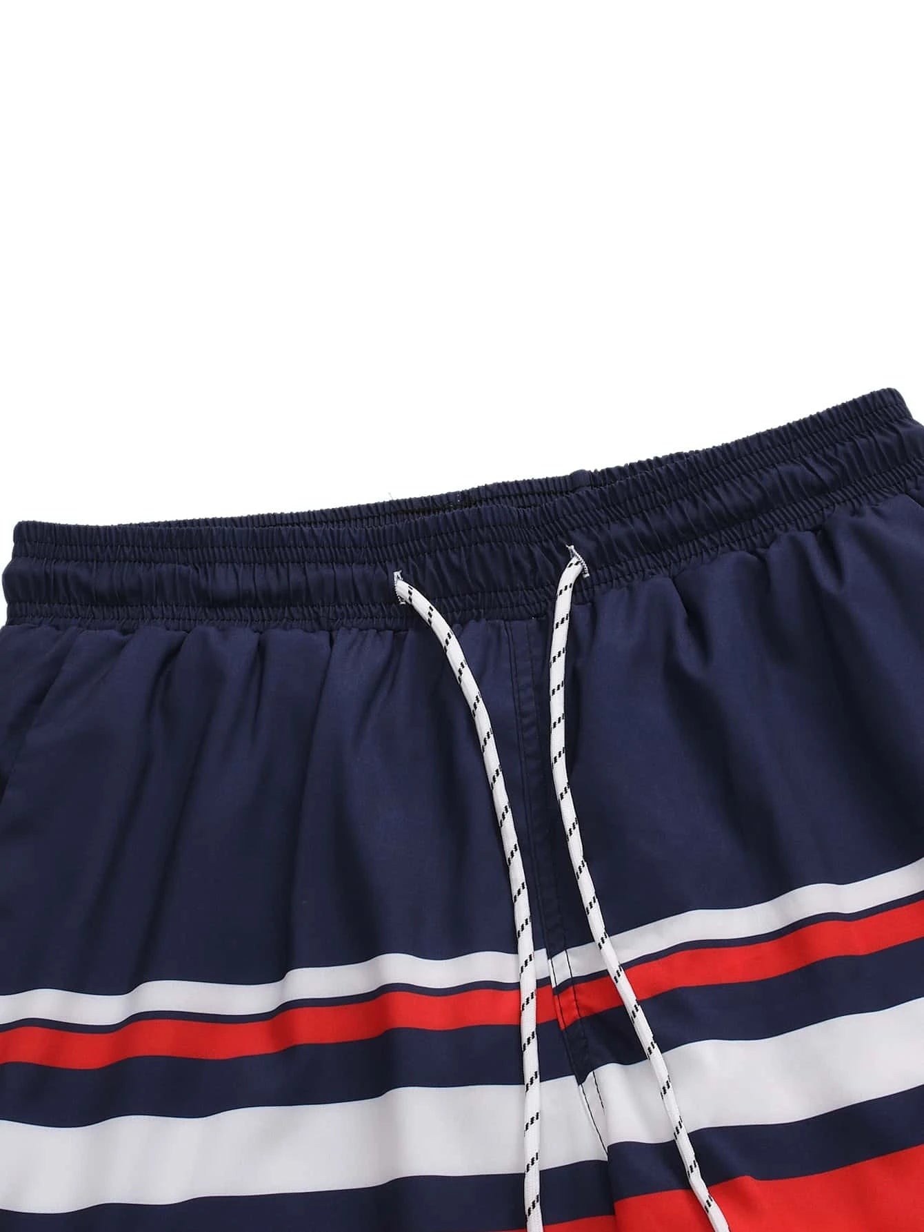 Striped Print Comfort Swim Shorts-Waves And Trunks