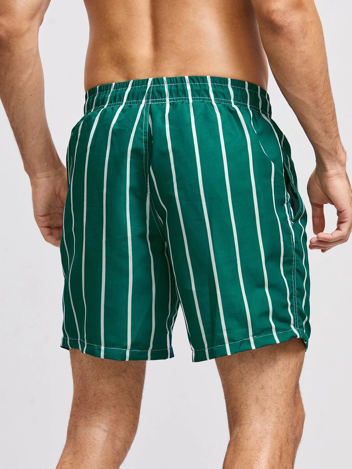 Retro Vertical Stripe Quick Dry Beach Shorts-Waves And Trunks