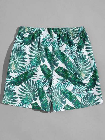Dual Tone Print Swim Trunks-Waves And Trunks
