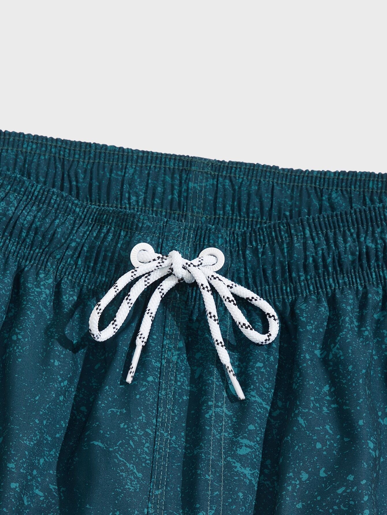 Striped Drawstring Swim Shorts With Pocket-Waves And Trunks