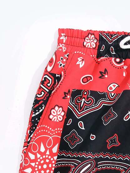 Random Paisley Print Swim Trunks-Waves And Trunks