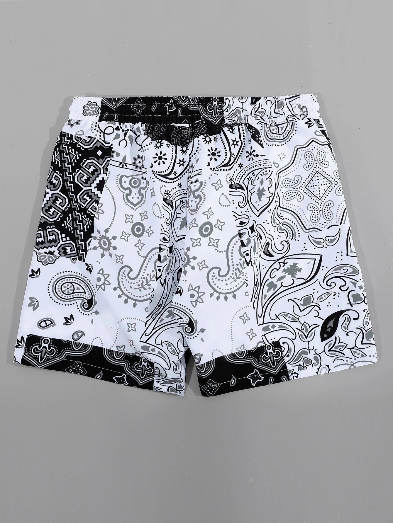 Random Paisley Print Swim Trunks-Waves And Trunks