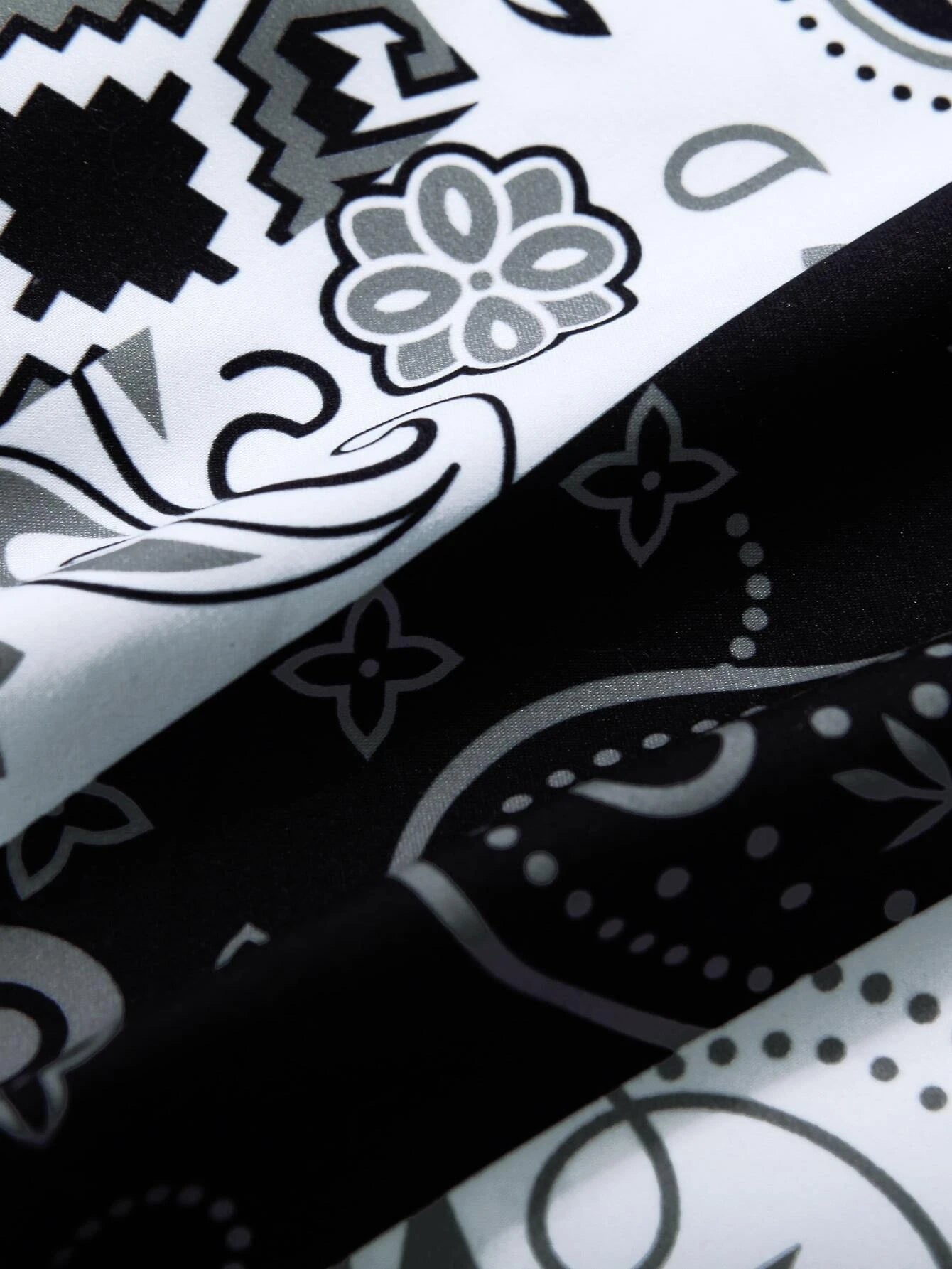 Random Paisley Print Swim Trunks-Waves And Trunks