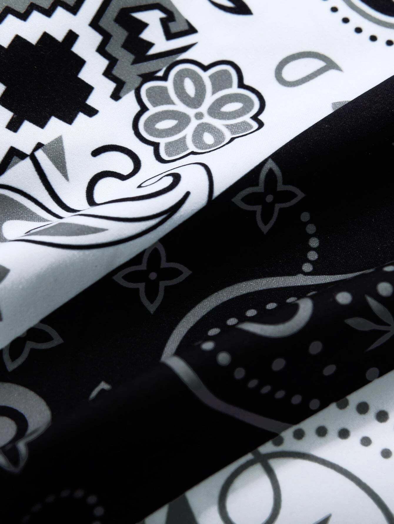 Random Paisley Print Swim Trunks-Waves And Trunks