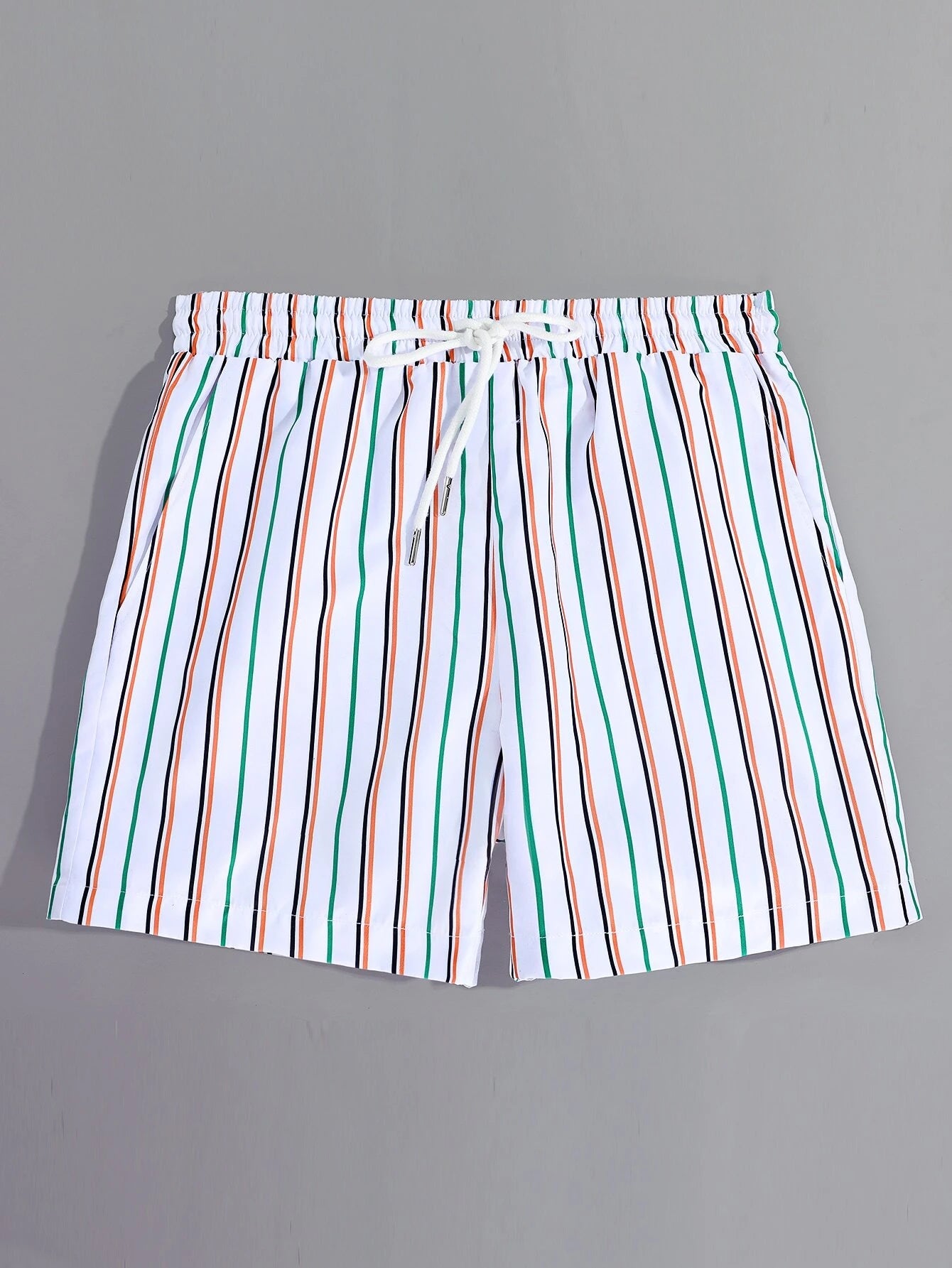 Striped Drawstring Versatile Shorts-Waves And Trunks