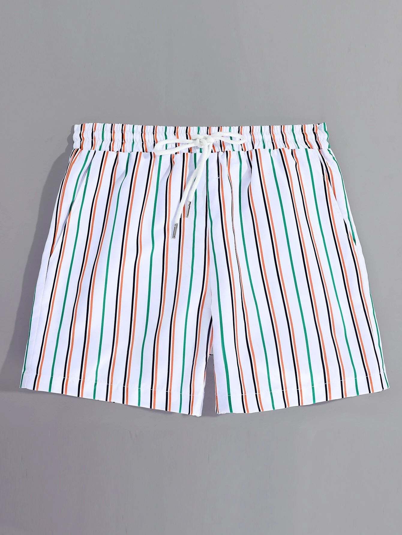 Striped Drawstring Versatile Shorts-Waves And Trunks