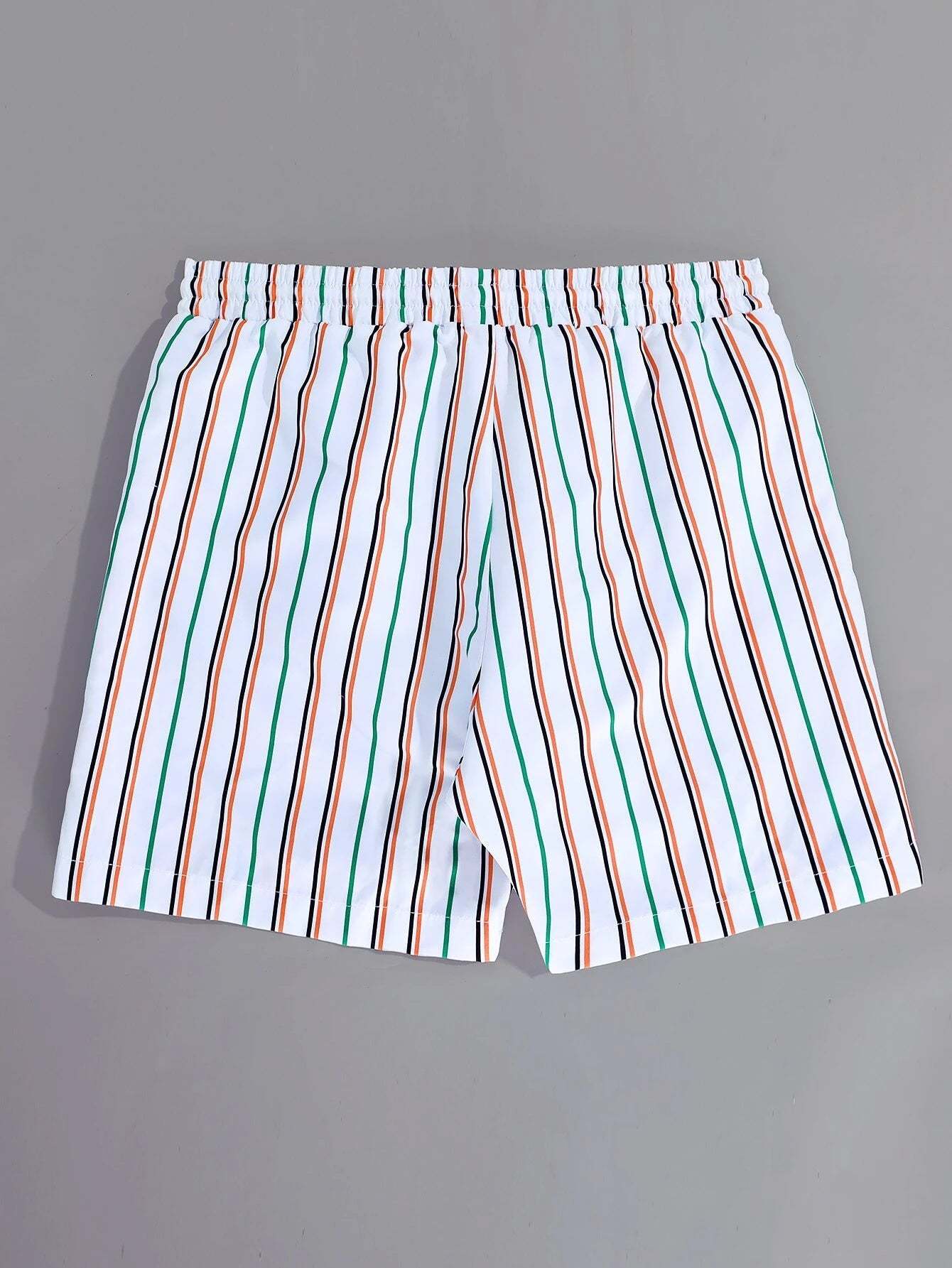Striped Drawstring Versatile Shorts-Waves And Trunks