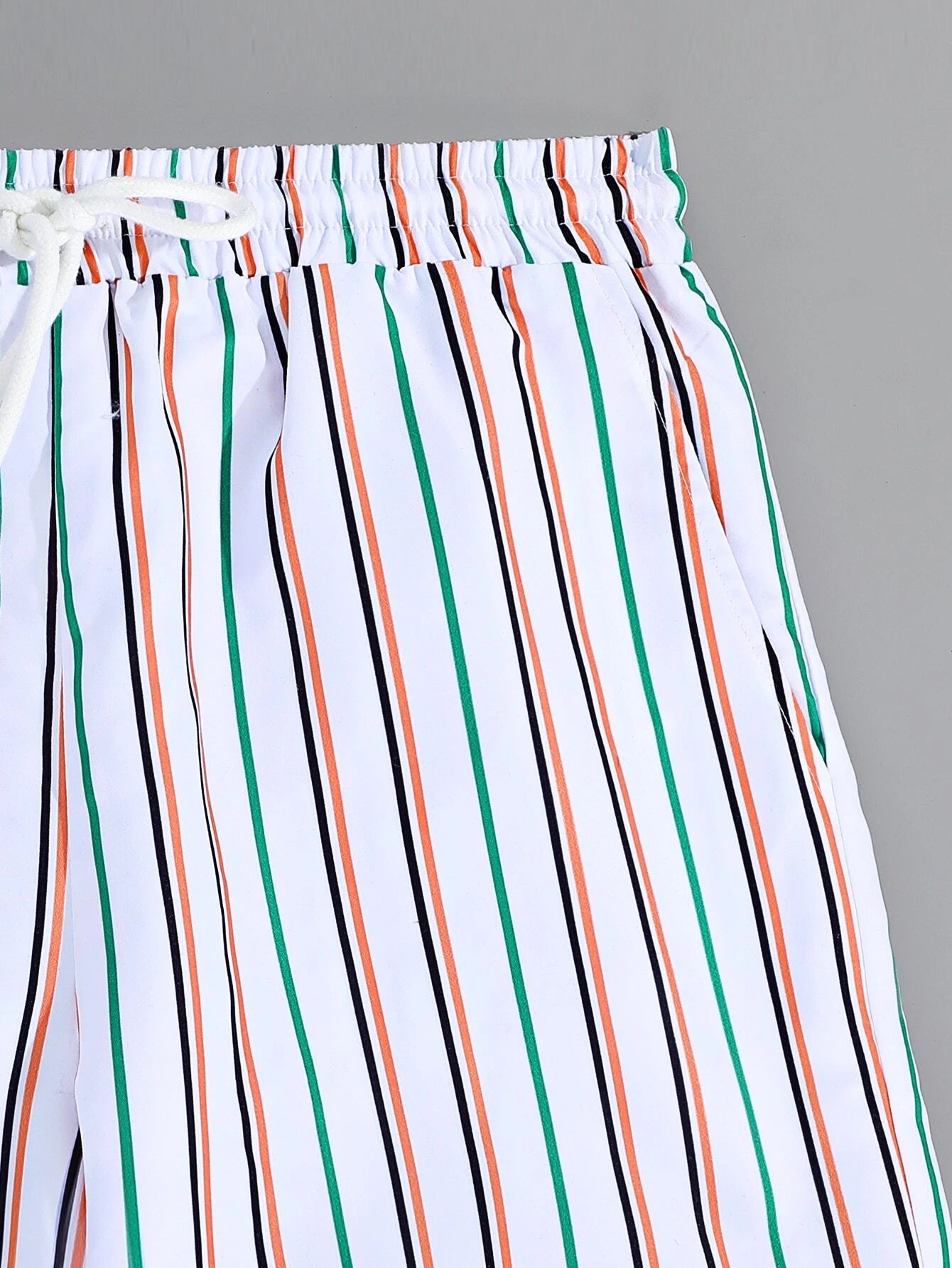 Striped Drawstring Versatile Shorts-Waves And Trunks