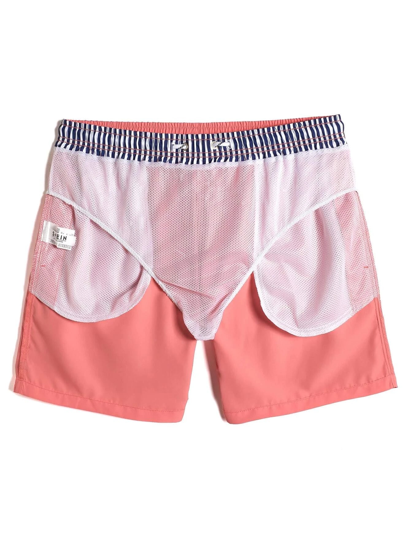 Plain Fabric Waist Swim Trunks-Waves And Trunks