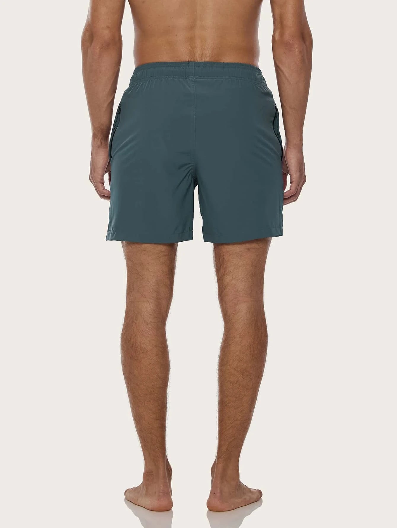 Drawstring Waist Swim Trunks-Waves And Trunks