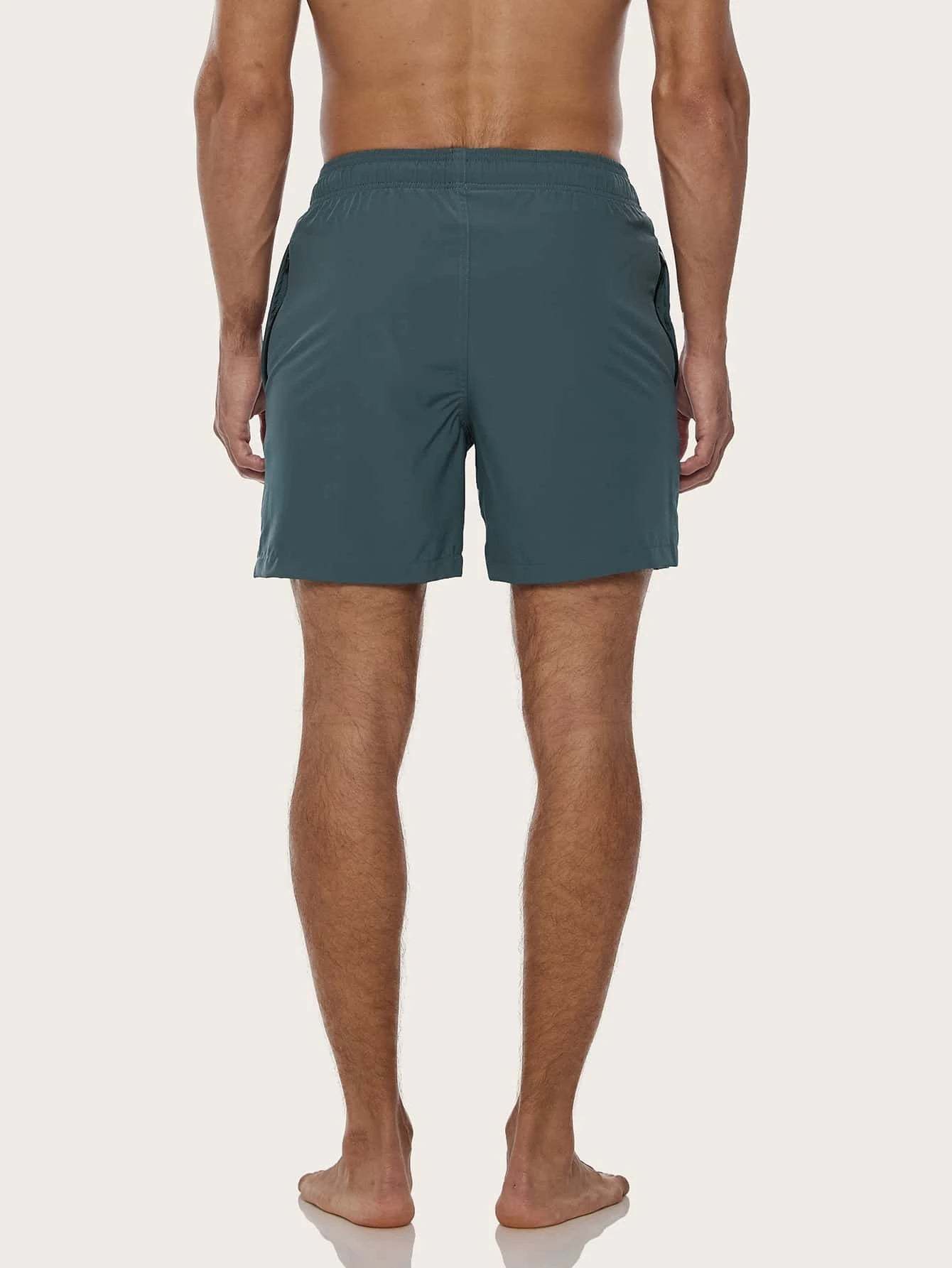 Drawstring Waist Swim Trunks-Waves And Trunks