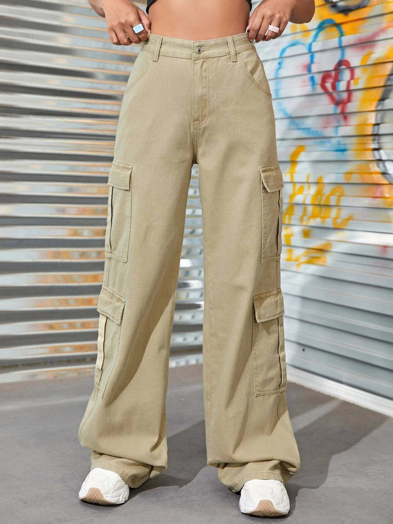 Zipper Fly Flap Pocket Jeans-Waves And Trunks