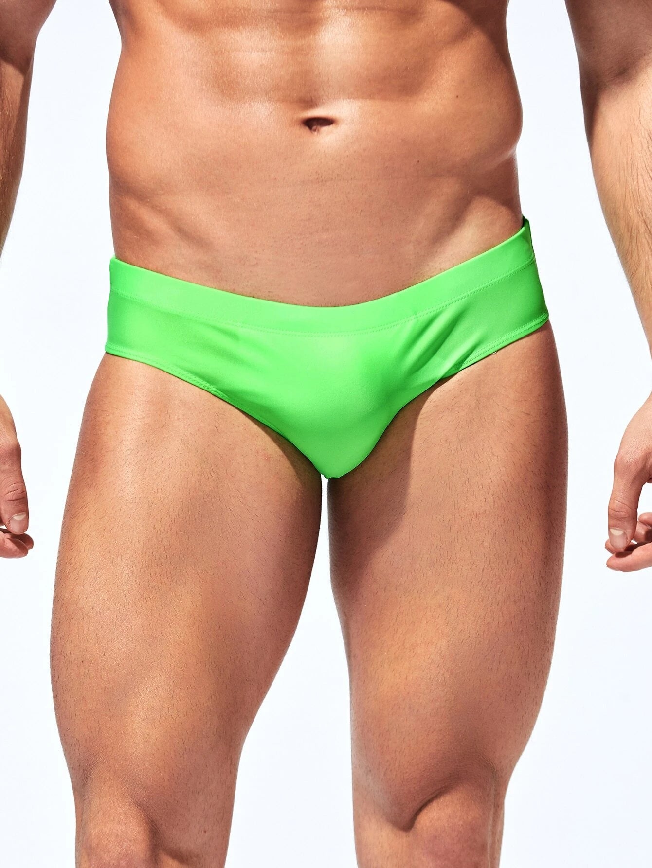 High Stretch Plain Swim Brief-Waves And Trunks