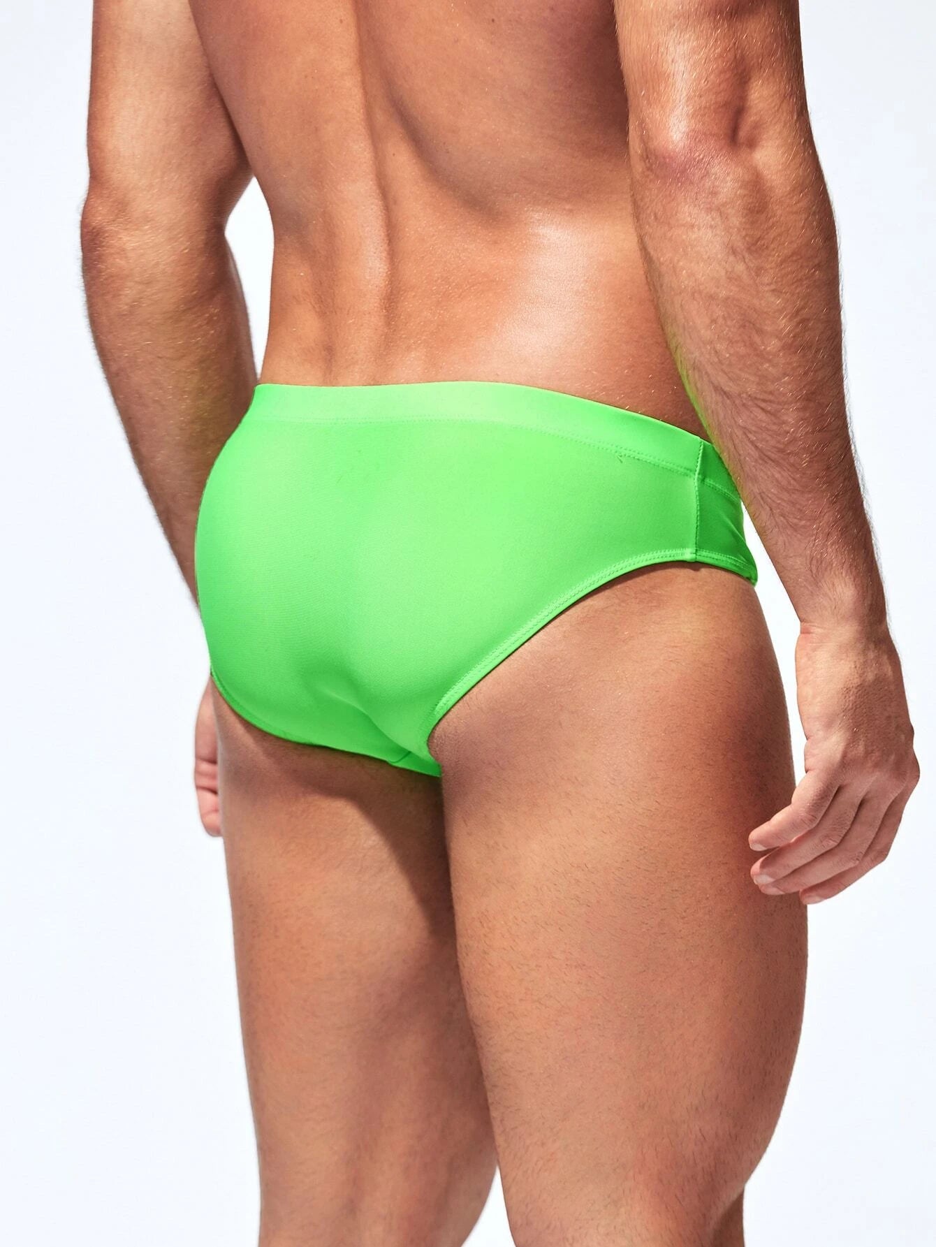 Solid Colored Plain Swim Brief-Waves And Trunks