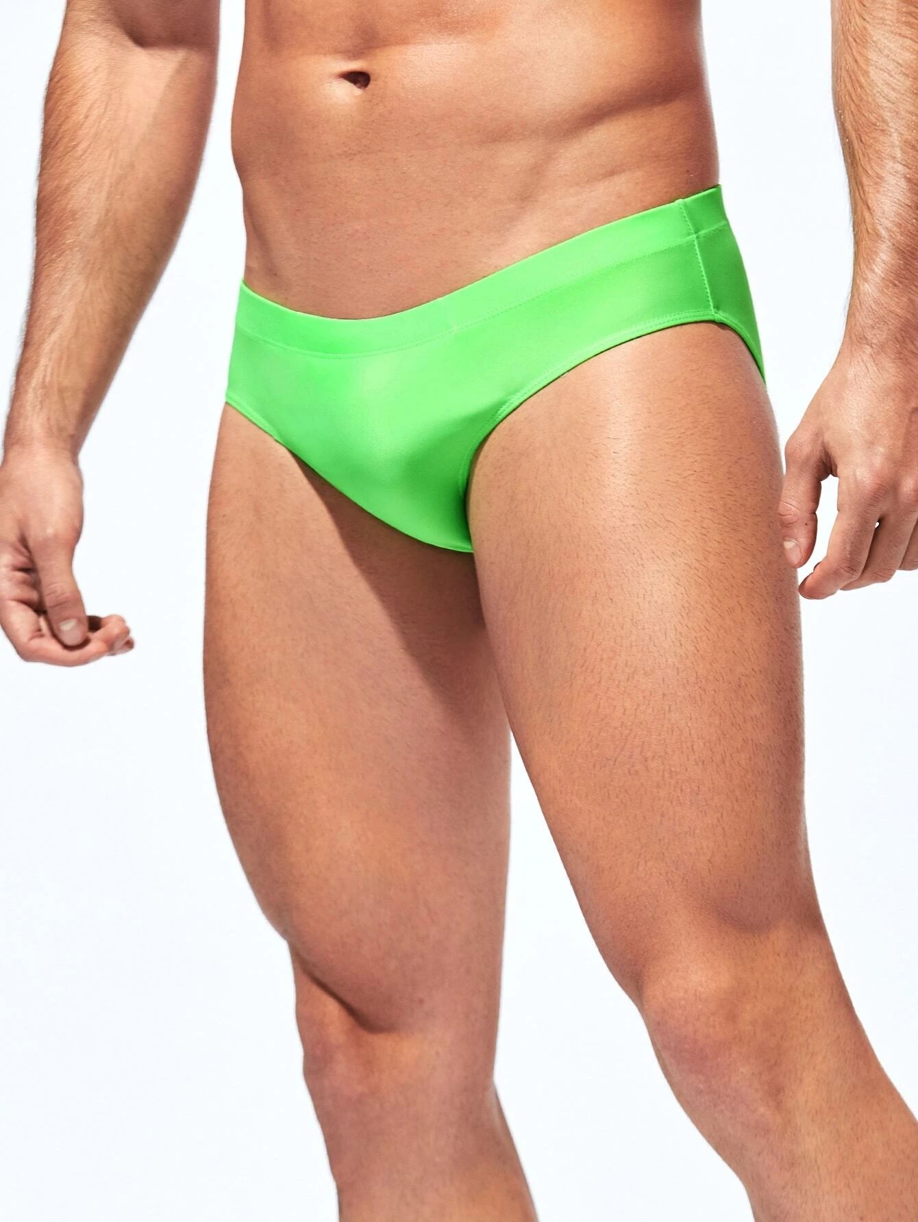 Solid Colored Plain Swim Brief-Waves And Trunks
