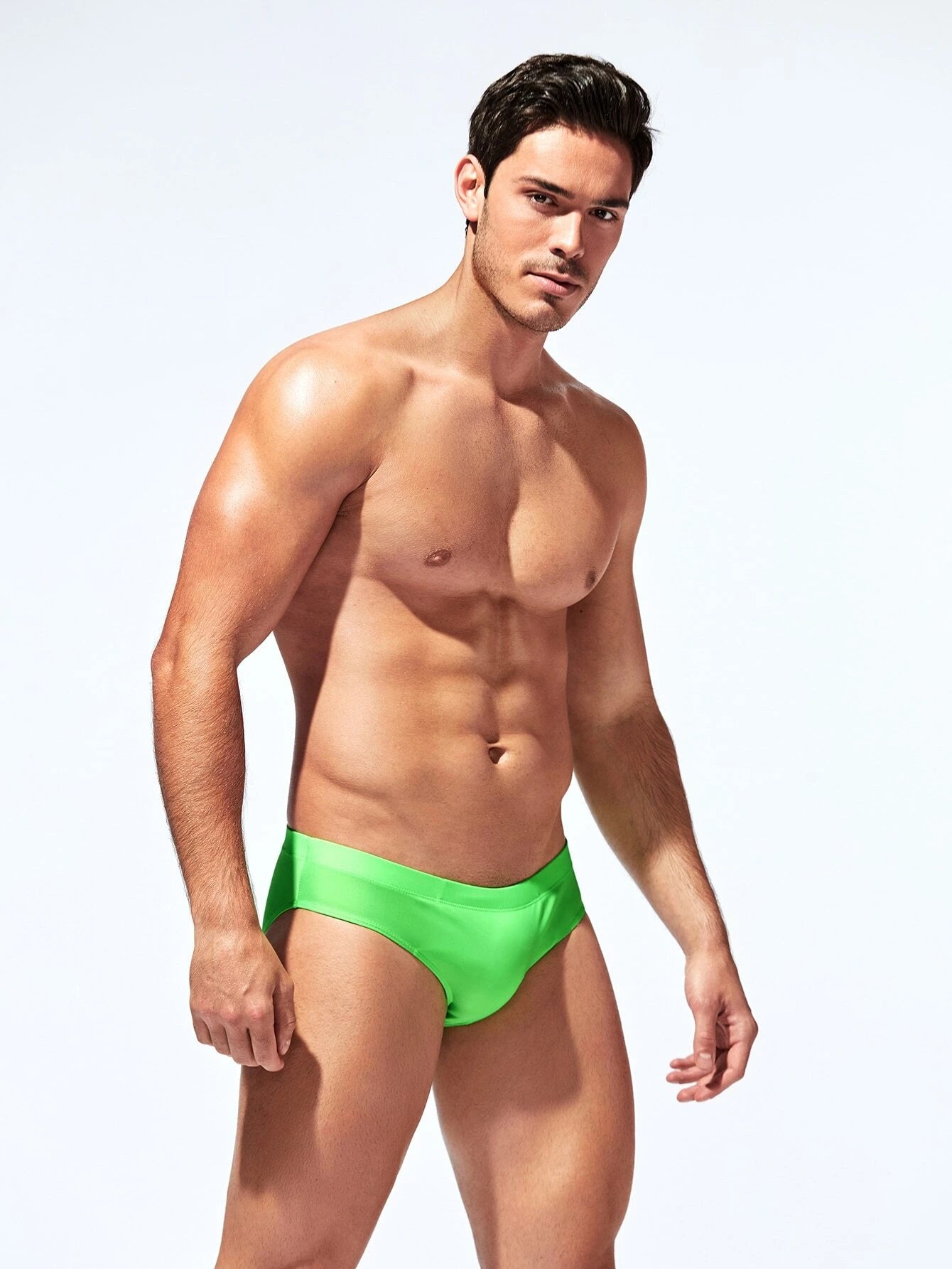 Solid Colored Plain Swim Brief-Waves And Trunks