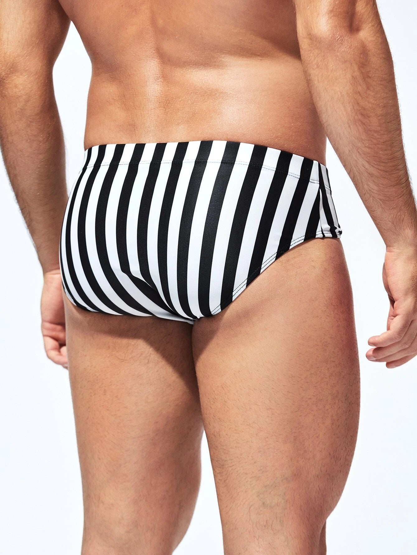 Patterned Stripe Swim Briefs-Waves And Trunks