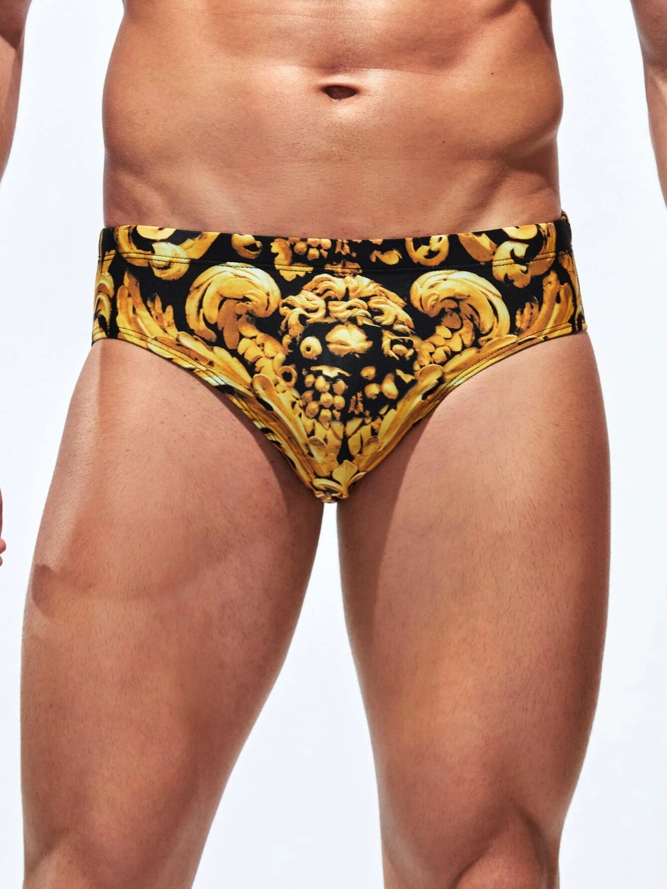 Baroque Print Swim Brief-Waves And Trunks